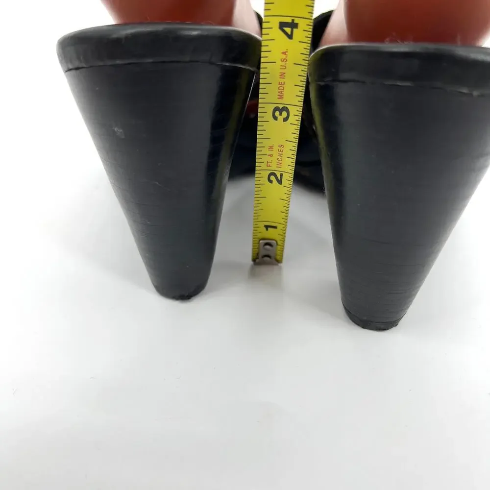 Born Lucia Soft Black Leather Heels Size 10